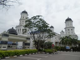 Sultan Abu Bakar Mosque overlooking the Johor Strait