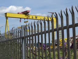 Titanic Belfast and the former shipyard in Belfast, United Kingdom