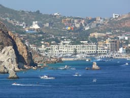 The Arch at Land's End and the marina in Cabo San Lucas, Mexico