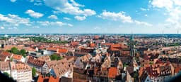 Nuremberg Castle and the old town walls in Nuremberg, Germany