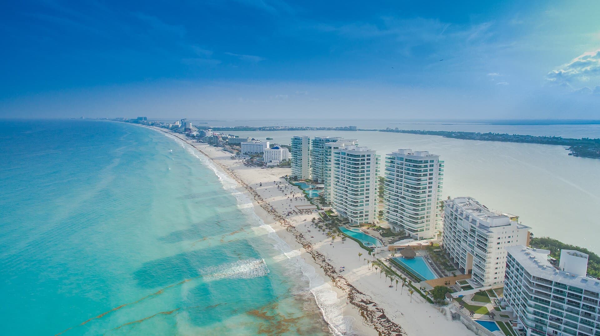 Cancún Hotel Zone beside the Caribbean Sea