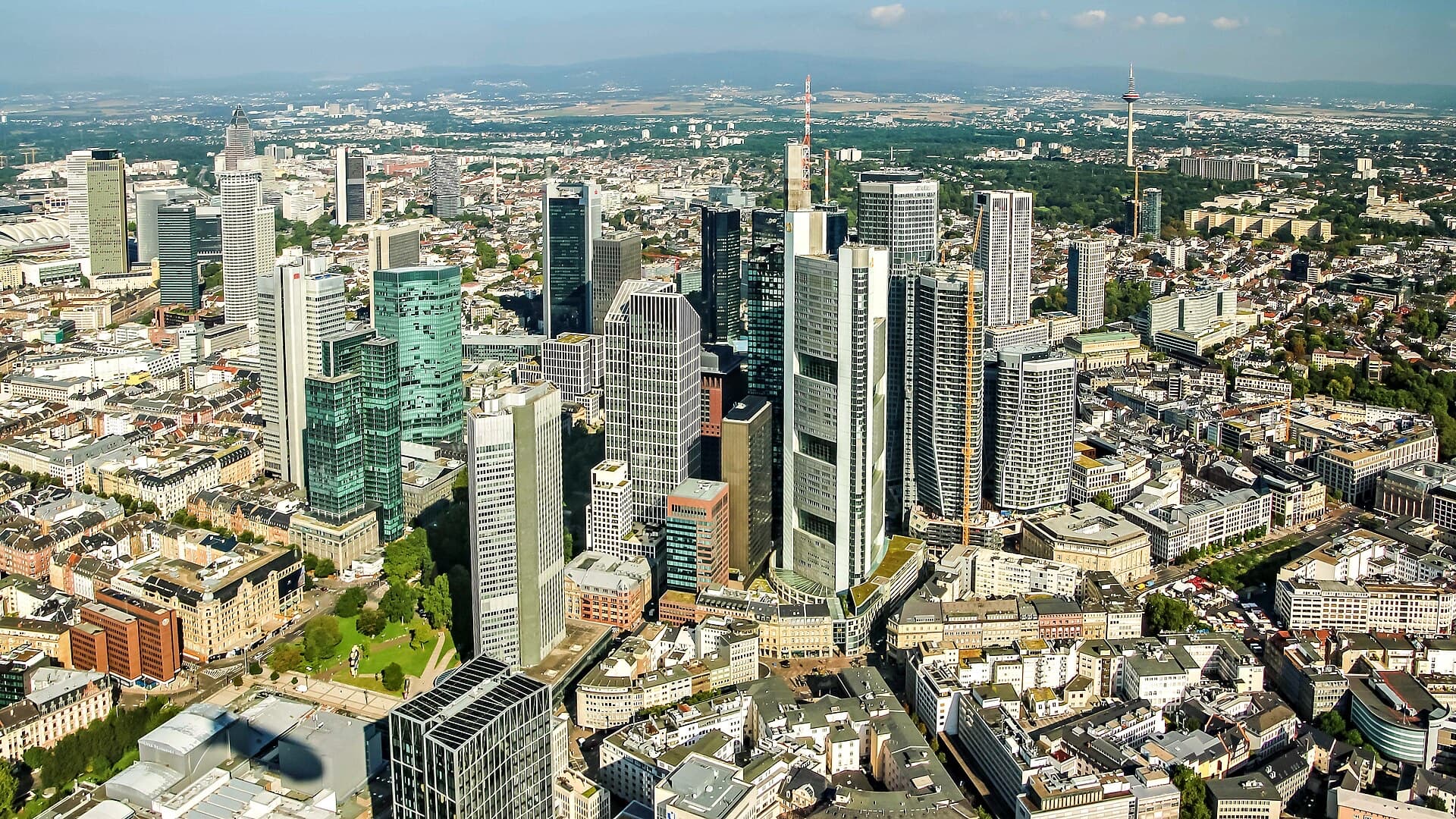 Frankfurt skyline rising above the Main River