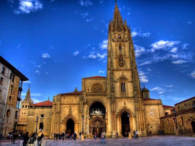 Oviedo Cathedral and the pre-Romanesque churches on Monte Naranco in Oviedo, Spain