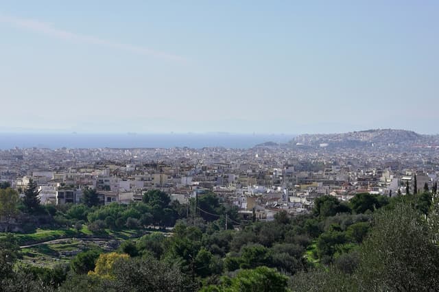 Mikrolimano harbour and the Archaeological Museum of Piraeus in Piraeus, Greece
