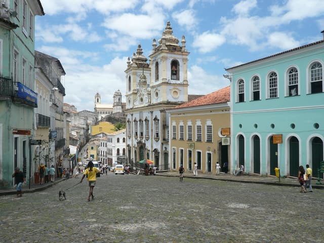 Pelourinho and the Elevador Lacerda waterfront in Salvador, Brazil